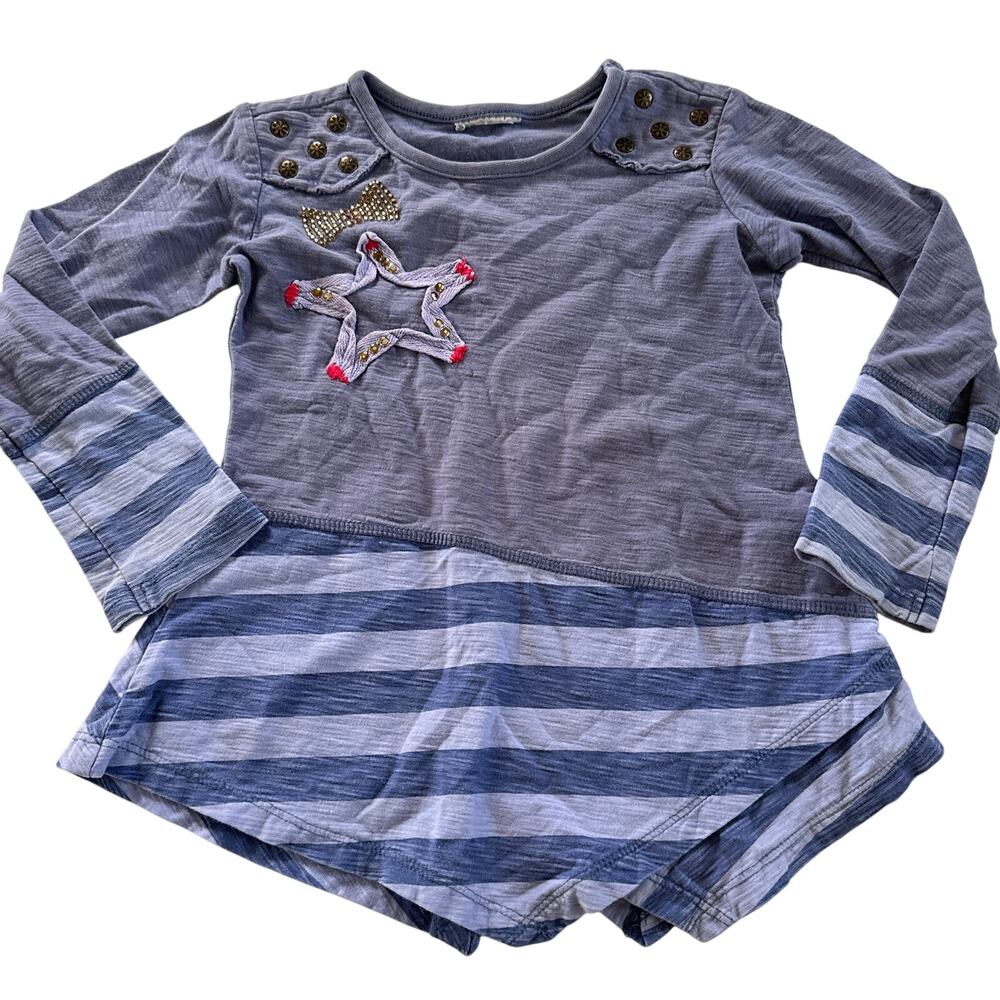 Naartjie Purple Stripe Star Embroidered Long Sleeve Top